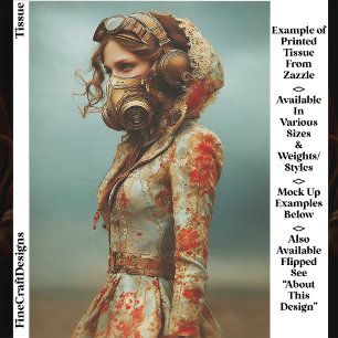 Papel De Seda Mulher Dystopiana Steampunk com Máscara EK4L Decou