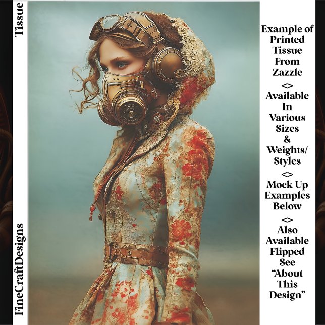 Papel De Seda Mulher Dystopiana Steampunk com Máscara EK4L Decou (Criador carregado)