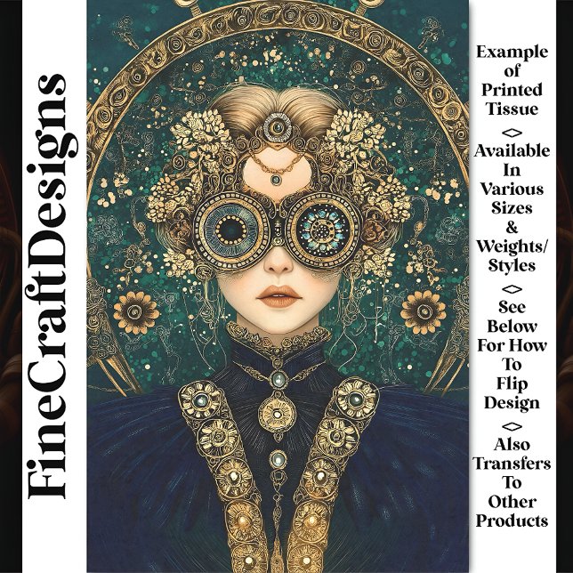 Papel De Seda Mulher Elaborada Fantasia Steampunk Y4 Decoupage (Criador carregado)