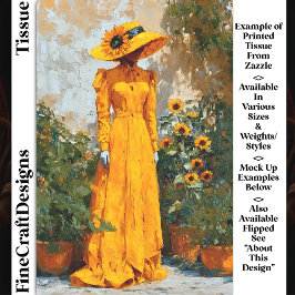 Papel De Seda Mulher em Amarelo com desacoplamento DT1R de sunfl