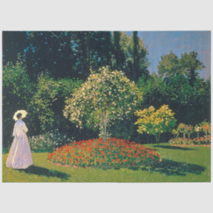 Papel De Seda Mulher em jardim, Monet