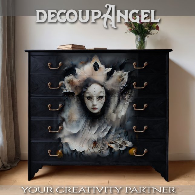 Papel De Seda Mulher Enigmática mascarada de Veneza (Criador carregado)