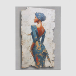 Papel De Seda Mulher Escura na Desnuvem EL6L Azul