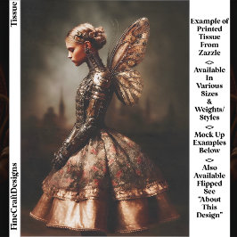 Papel De Seda Mulher Feérica Distópica Steampunk EK5L Decoupage