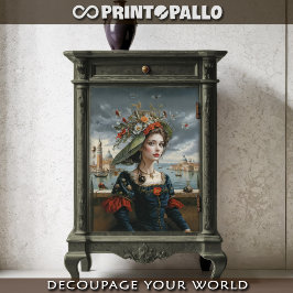 Papel De Seda Mulher Floral Renascença em Veneza