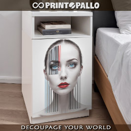 Papel De Seda Mulher futurista com código de barras