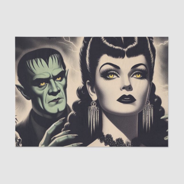 Papel De Seda Mulher Gótico Vintage (Frente )