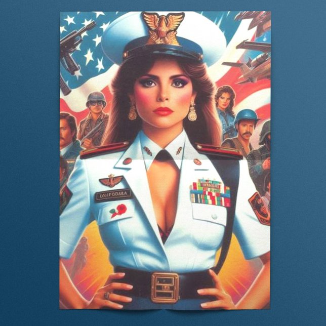Papel De Seda Mulher Militar Retro (Criador carregado)