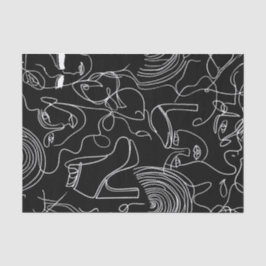 Papel De Seda Mulher Moderna, Arte Abstrata de Linha