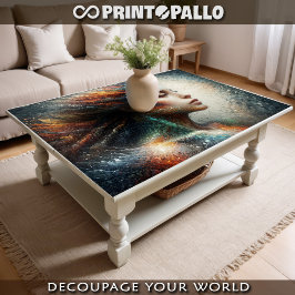 Papel De Seda Mulher mosaico em cores pastéis 