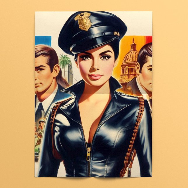 Papel De Seda Mulher Policial Retro Fofa (Criador carregado)