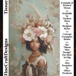 Papel De Seda Mulher Raça Mista, Desacoplamento Floral CP1