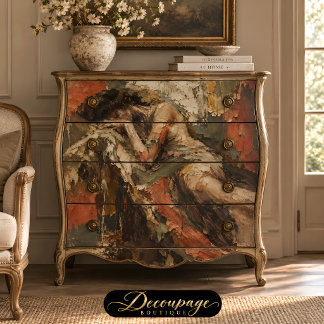 Papel De Seda Mulher Reclinada Texturizada Decoupage Vintage