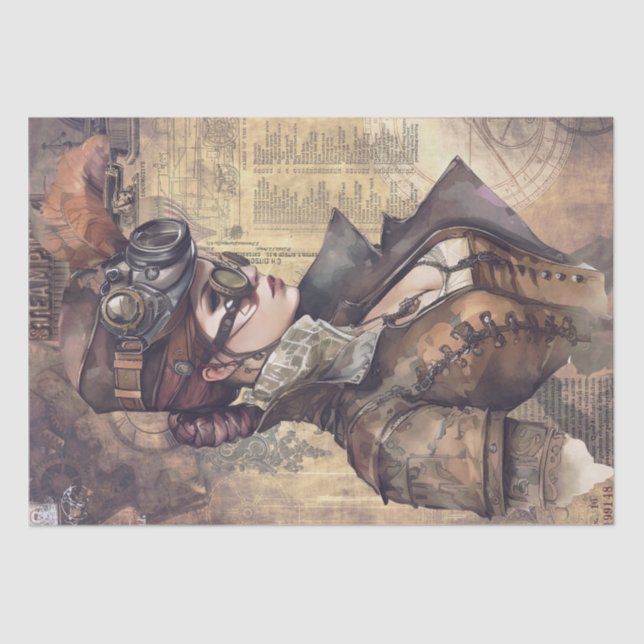 Papel De Seda Mulher Steampunk (Frente )