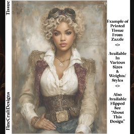Papel De Seda Mulher Steampunk de Cabelo Cacheado, Corset EB2R D