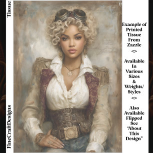 Papel De Seda Mulher Steampunk de Cabelo Cacheado, Corset EB2R D