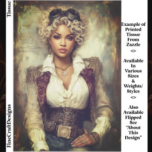 Papel De Seda Mulher Steampunk de Cabelo Crespo, Corset EB2RL De