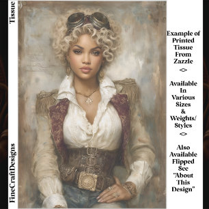 Papel De Seda Mulher Steampunk de Cabelo Crespo, Decoupagem de C