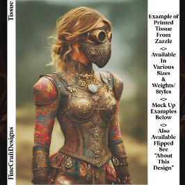 Papel De Seda Mulher Steampunk Dystopian, Armor EK3R Decoupage