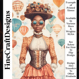 Papel De Seda Mulher Steampunk Melanata Descamação da Pele U1