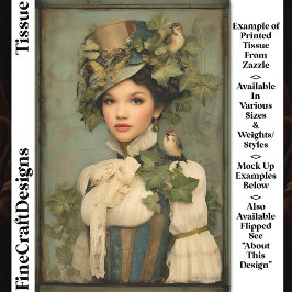 Papel De Seda Mulher Steampunk No Chapéu, Na Costa Do Marfim E N