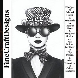 Papel De Seda Mulher Steampunk Retro Futurista AC4 Decoupage