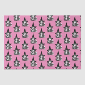 Papel De Seda Mulher Testemunha, Bruxa Elegante Negra Segurando