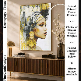 Papel De Seda Mulher Urbana Art Déco Colagem FS9R Decoupagem