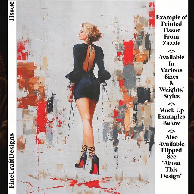 Papel De Seda Mulher Urbana Moderna, Solo Vermelho Heels Desapar (Criador carregado)