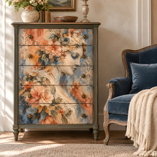 Papel De Seda Mulher Vintage Decoupage de Rosas de Pêssego