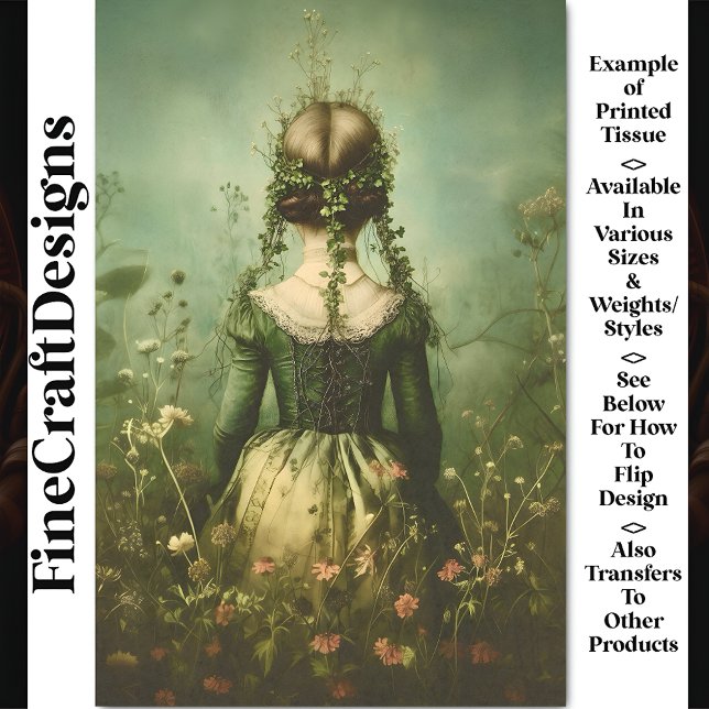 Papel De Seda Mulher Vitoriana De Trás, Campo BE2 Decoupage (Criador carregado)