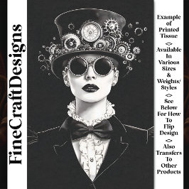 Papel De Seda Mulher Vitoriana Steampunk Impressionante Decoupag