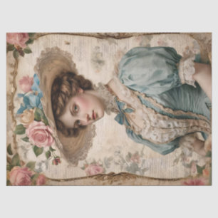 Papel De Seda Mulher Vitoriana Vintage Shabby Chic