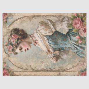 Papel De Seda Mulher Vitoriana Vintage Shabby Chic
