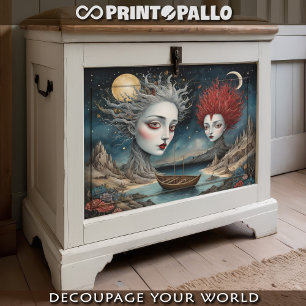 Papel De Seda Mulheres dadaistas casais em um mundo surrealista