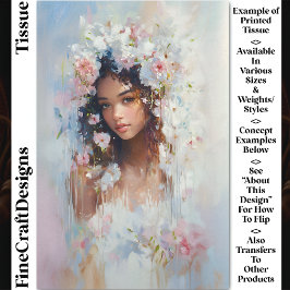 Papel De Seda Mulheres Enfrentam Pastel Flores Ereais CX6L