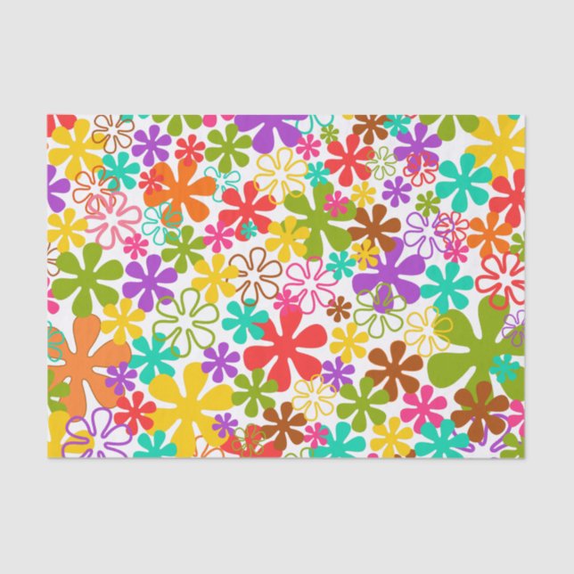 Papel De Seda Multi cor floral (Frente )