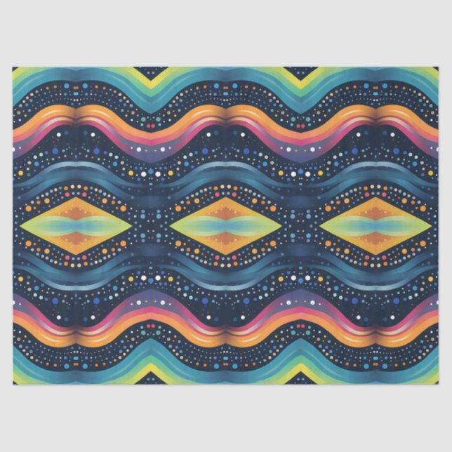 Papel De Seda multicor de onda (Frente )