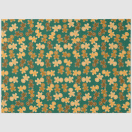 Papel De Seda Multicultural Gingerbread Man Pattern on Green