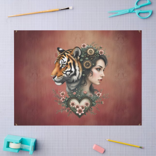 Papel De Seda Mundo floral magnético steampunk (Arte )