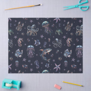 Papel De Seda Mundo Subaquático Sombrio Gótico