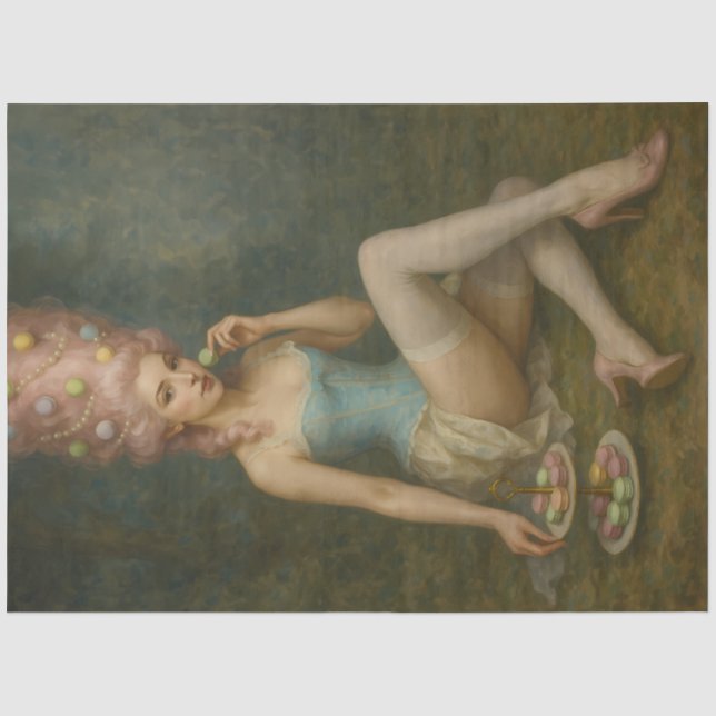 Papel De Seda Musa de Confeitaria Macia – Decoupage Macaron Roco (Frente )