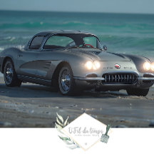 Muscle Car no Beach Découpage Paper