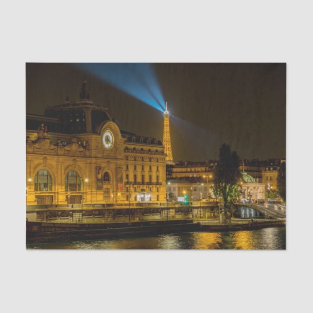Papel De Seda Musée d'Orsay em Paris à noite (Frente )