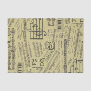 Papel De Seda Música antiga de Vintage: Músico de padrão