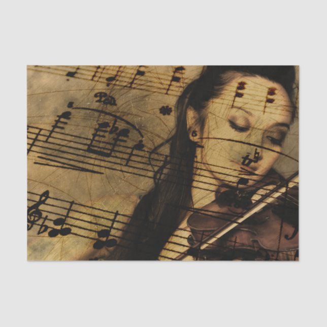 Papel De Seda Música artística do violino (Frente )