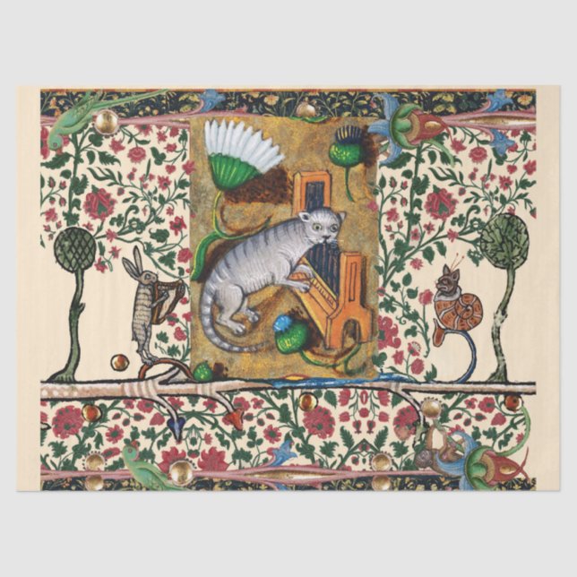 PAPEL DE SEDA MÚSICA BESTIÁRIA MEDIEVAL ESTRANHA,ÓRGÃO DE JOGO C (Frente )