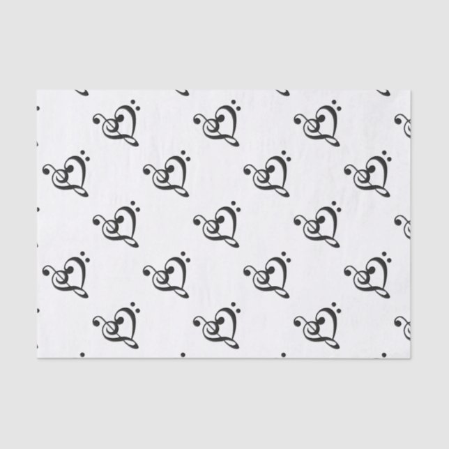 Papel De Seda Música Clef Heart (Frente )