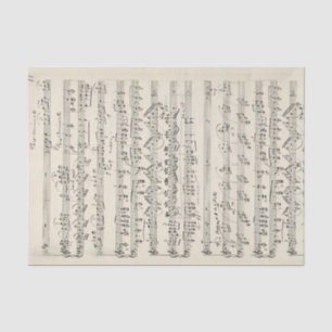 Papel De Seda Música de Folha de Vintage Manuscrita Pálida