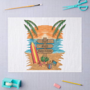 Papel De Seda música de surf verão feliz